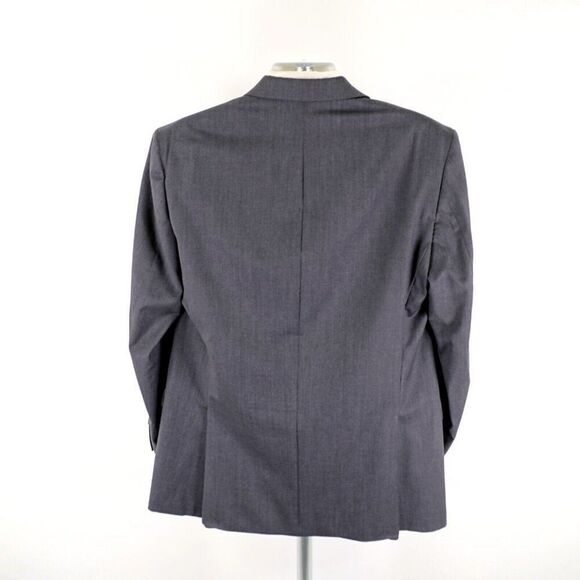 Calvin Klein Wool Gray 2 Button 2 Piece Suit 42L 36/32 High Rise Flat Front Part - Picture 9 of 16